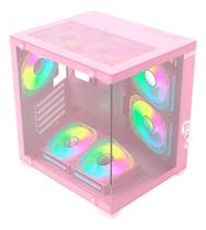 Gabinete Clanm Sem Fans Candy Micro Atx Vidro Temperado Rosa Gabinete Clanm Sem Fans Candy Micro Atx Vidro Temperado Rosa