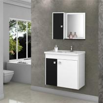 Gabinete com Cuba e Armário Arlon Branco Preto