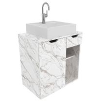 Gabinete Com Cuba Para Banheiro Bn3600x05 Marmore Branco Gabinete Com Cuba Para Banheiro Bn3600x05 Marmore Branco