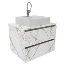 Gabinete Com Cuba Para Banheiro BN3600x07 Marmore Branco Tecno Mobili