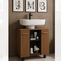 Gabinete Com Duas Portas Para Banheiro Rodízios Premium - JM3 Móveis