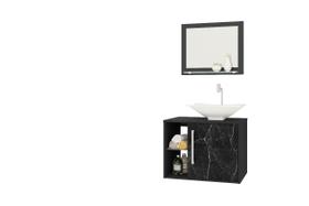 Gabinete com Espelho para Banheiro Black Fosco Nero Baden
