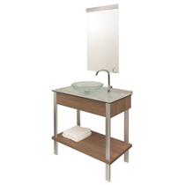 Gabinete com Espelho Wood Set 80cm com Cuba - 954 - CRIS-METAL
