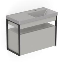 Gabinete com Lavatório 80cm x 60cm de 2 Gavetas Flow Cinza/Stone Gabinete com Lavatório 80cm x 60cm de 2 Gavetas Flow Cinza/Stone