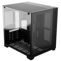 Gabinete Compacto e Estiloso Pcyes Forcefield Vulcan Black com Vidro Temperado, Suporte para Placas de Vídeo até 360mm, Ideal para Configurações Mini ITX e Micro ATX