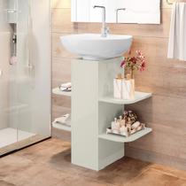Gabinete Compacto para Banheiro com Repartições - Off White - GABILITE