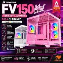 Gabinete Cougar FV150 Mini Micro Aquário ATX RGB Com 3 Fans LED Câmara Dupla - Gabinete Cougar FV150 Mini Micro Aquário ATX RGB Com 3 Fans LED Câmara Dupla -