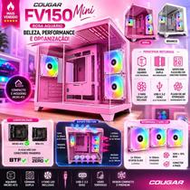 Gabinete Cougar FV150 Mini Micro Aquário ATX RGB Com 3 Fans LED Câmara Dupla -
