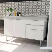 Gabinete Cozinha 114cm Armário 3 Gavetas 2 Portas Multiuso