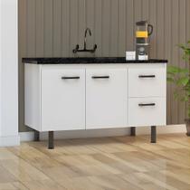 Gabinete Cozinha 2 Portas e 2 Gavetas 100% Mdf Armário 144cm