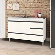 Gabinete Cozinha 3 Gavetas e 1 Porta Armário 114cm Multiuso Gabinete Cozinha 3 Gavetas e 1 Porta Armário 114cm Multiuso