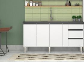Gabinete Cozinha Aço 1,94m Premium Com 4 Pés Pré-Montado Cor:Branco