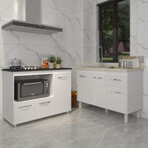 Gabinete Cozinha Armário Balcão de Pia 120 cm Aline e Balcão para Fogão Cooktop 4 Bocas e Forno Alana Branco Gabinete Cozinha Armário Balcão de Pia 120 cm Aline e Balcão para Fogão Cooktop 4 Bocas e Forno Alana Branco