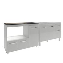 Gabinete Cozinha Armário Balcão De Pia 120 Cm Aline E Balcão Para Fogão Cooktop 5 Bocas E Forno Alana Branco Gabinete Cozinha Armário Balcão De Pia 120 Cm Aline E Balcão Para Fogão Cooktop 5 Bocas E Forno Alana Branco