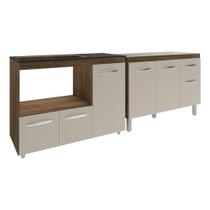 Gabinete Cozinha Armário Balcão De Pia 120 Cm Aline E Balcão Para Fogão Cooktop 5 Bocas E Forno Alana Savana Off White Gabinete Cozinha Armário Balcão De Pia 120 Cm Aline E Balcão Para Fogão Cooktop 5 Bocas E Forno Alana Savana Off White