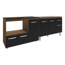 Gabinete Cozinha Armário Balcão De Pia 120 Cm Aline E Balcão Para Fogão Cooktop 5 Bocas E Forno Alana Savana Preto Gabinete Cozinha Armário Balcão De Pia 120 Cm Aline E Balcão Para Fogão Cooktop 5 Bocas E Forno Alana Savana Preto