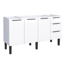 Gabinete Cozinha em Aço Júpiter 160 3 Gavetas Branco - Cozimax