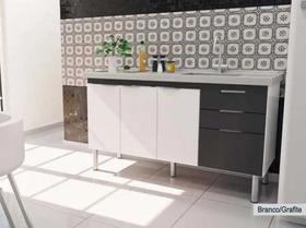 Gabinete Cozinha Fit 114cm - Branco/grafite - Fimap