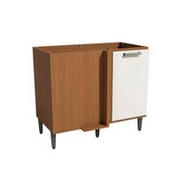 Gabinete Cozinha Modulado Linna T723 Canto Reto c/ 1 Porta s/Tampo 98cm Canela/Off White Kappesberg