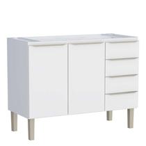 Gabinete de Aço Para Pia 120cm 2 Portas 4 Gavetas Flora Cozimax Branco