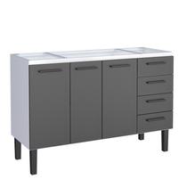 Gabinete de Aço Para Pia 140cm Juno/Apolo 4 Gavetas Cozimax Preto