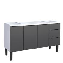 Gabinete de Aço Para Pia 150cm 3 Portas 3 Gavetas Jupter Cozimax Preto