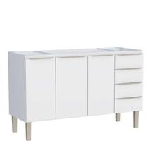 Gabinete de Aço Para Pia 150cm 3 Portas 4 Gavetas Flora Cozimax Branco