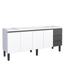 Gabinete de Aço Para Pia 200cm 4 Portas 3 Gavetas Netuno Cozimax Branco/Preto Gabinete de Aço Para Pia 200cm 4 Portas 3 Gavetas Netuno Cozimax Branco/Preto