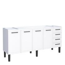 Gabinete de Aço Para Pia 200cm 4 Portas Juno/Apolo 4 Gavetas Cozimax Branco