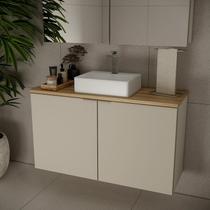 Gabinete de Banheiro 110cm x 65cm Nature Bege/Panna/Carvalho