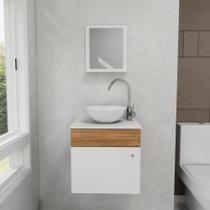 Gabinete de Banheiro 44cm com Cuba para Lavabo Armário Suspenso