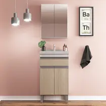 Gabinete de Banheiro 50cm com Lavatório e Armário Gabinete de Banheiro 50cm com Lavatório e Armário