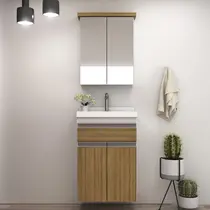 Gabinete de Banheiro 50cm com Lavatório e Armário Ref 501 Cewal - Branco/Itapuã Gabinete de Banheiro 50cm com Lavatório e Armário Ref 501 Cewal - Branco/Itapuã