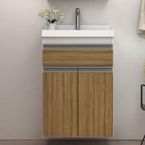 Gabinete de Banheiro 50cm com Lavatório Ref 501 Cewal - Branco/Itapuã Gabinete de Banheiro 50cm com Lavatório Ref 501 Cewal - Branco/Itapuã