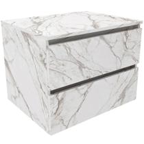 Gabinete De Banheiro 60 Cm Com 2 Gavetas Joana Mármore Branco
