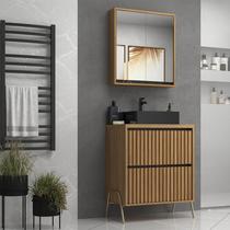 Gabinete de Banheiro 60cm com Cuba e Armário Ref 651 Cewal - Itapuã/Portoro Gabinete de Banheiro 60cm com Cuba e Armário Ref 651 Cewal - Itapuã/Portoro
