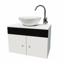 Gabinete de Banheiro 60cm com Cuba Lavabo Armário Suspenso - Brovália