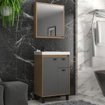 Gabinete de Banheiro 60cm com Lavatório e Armário Ref 630 Cewal - Itapuã/Cinza Sagrado Gabinete de Banheiro 60cm com Lavatório e Armário Ref 630 Cewal - Itapuã/Cinza Sagrado