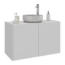 Gabinete De Banheiro 62,5cm Suspenso 2 Portas Multimóveis Mp5044 Branco Branco Gabinete De Banheiro 62,5cm Suspenso 2 Portas Multimóveis Mp5044 Branco Branco