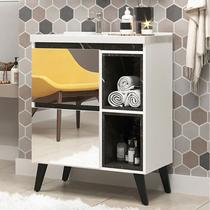 Gabinete de Banheiro 70cm com Lavatório Ref 710 Cewal - Branco/Portoro