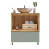 Gabinete de Banheiro 80cm com Caixa Organizadora Marquesa 70cm MDF Nesher Gabinete de Banheiro 80cm com Caixa Organizadora Marquesa 70cm MDF Nesher