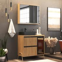 Gabinete de Banheiro 80cm com Cuba e Armário Ref 821 Branco/Itapuã/Portoro Gabinete de Banheiro 80cm com Cuba e Armário Ref 821 Branco/Itapuã/Portoro