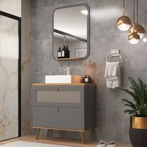 Gabinete de Banheiro 80cm com Cuba e Espelho Ref 800 Gabinete de Banheiro 80cm com Cuba e Espelho Ref 800