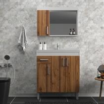 Gabinete de Banheiro 80cm com Lavatório e Armário Ref 581 Cewal - Branco/Amendoa Gabinete de Banheiro 80cm com Lavatório e Armário Ref 581 Cewal - Branco/Amendoa