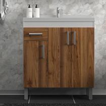 Gabinete de Banheiro 80cm com Lavatório Ref 581 Cewal - Branco/Amendoa Gabinete de Banheiro 80cm com Lavatório Ref 581 Cewal - Branco/Amendoa