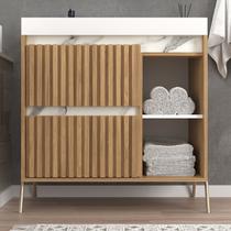 Gabinete de Banheiro 80cm com Lavatório Ref 890 Branco/Itapuã/Thassos Gabinete de Banheiro 80cm com Lavatório Ref 890 Branco/Itapuã/Thassos