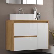 Gabinete de Banheiro 90cm com Cuba Ref 920 Cewal - Itapuã/Branco Gabinete de Banheiro 90cm com Cuba Ref 920 Cewal - Itapuã/Branco