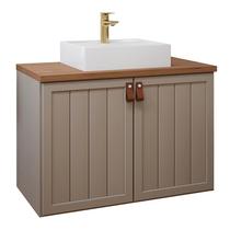 Gabinete de Banheiro Alure com Cuba 80cm Cappuccino/Freijo - MGM Gabinete de Banheiro Alure com Cuba 80cm Cappuccino/Freijo - MGM