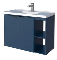 Gabinete de Banheiro Azul em Madeira com Lavatório Aster 80 Cozimax