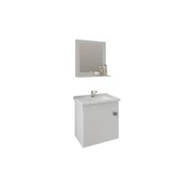 Gabinete de Banheiro Balcão Suspenso Iris c/ Cuba 44cm e Espelheira 40cm Branco - MGM Gabinete de Banheiro Balcão Suspenso Iris c/ Cuba 44cm e Espelheira 40cm Branco - MGM
